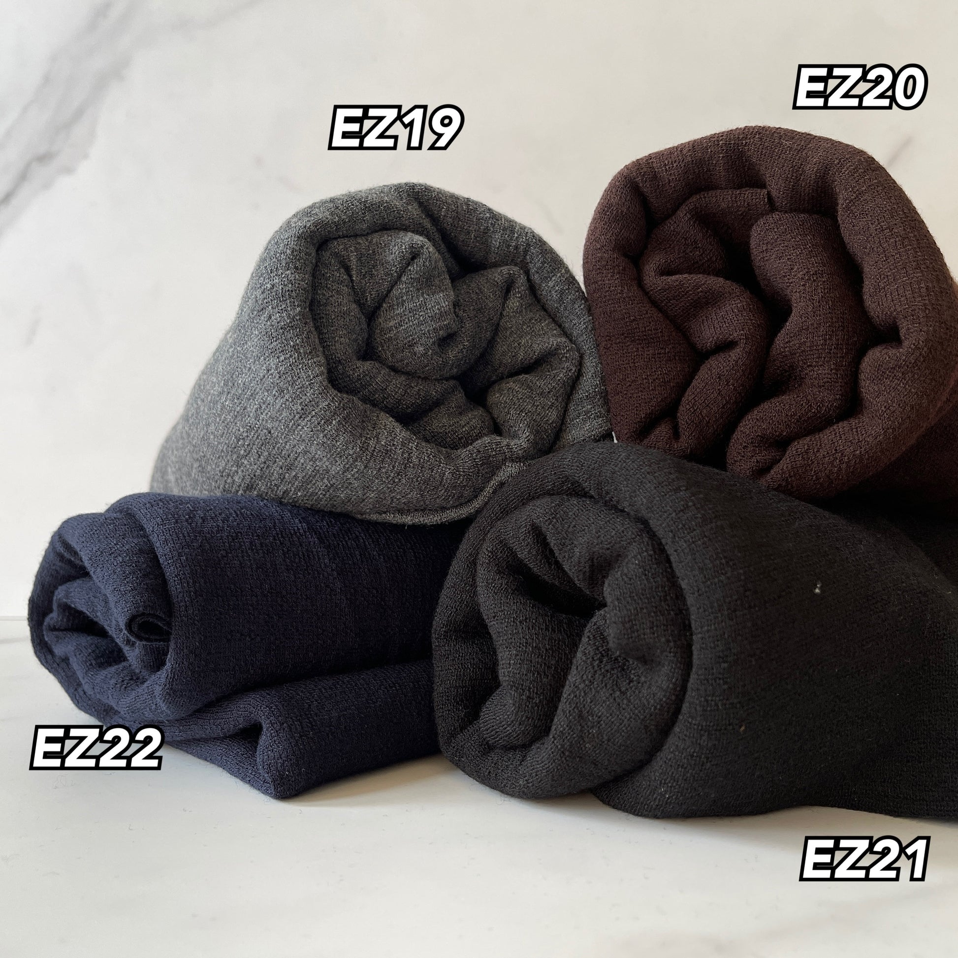Merino wool ponte color palette.
