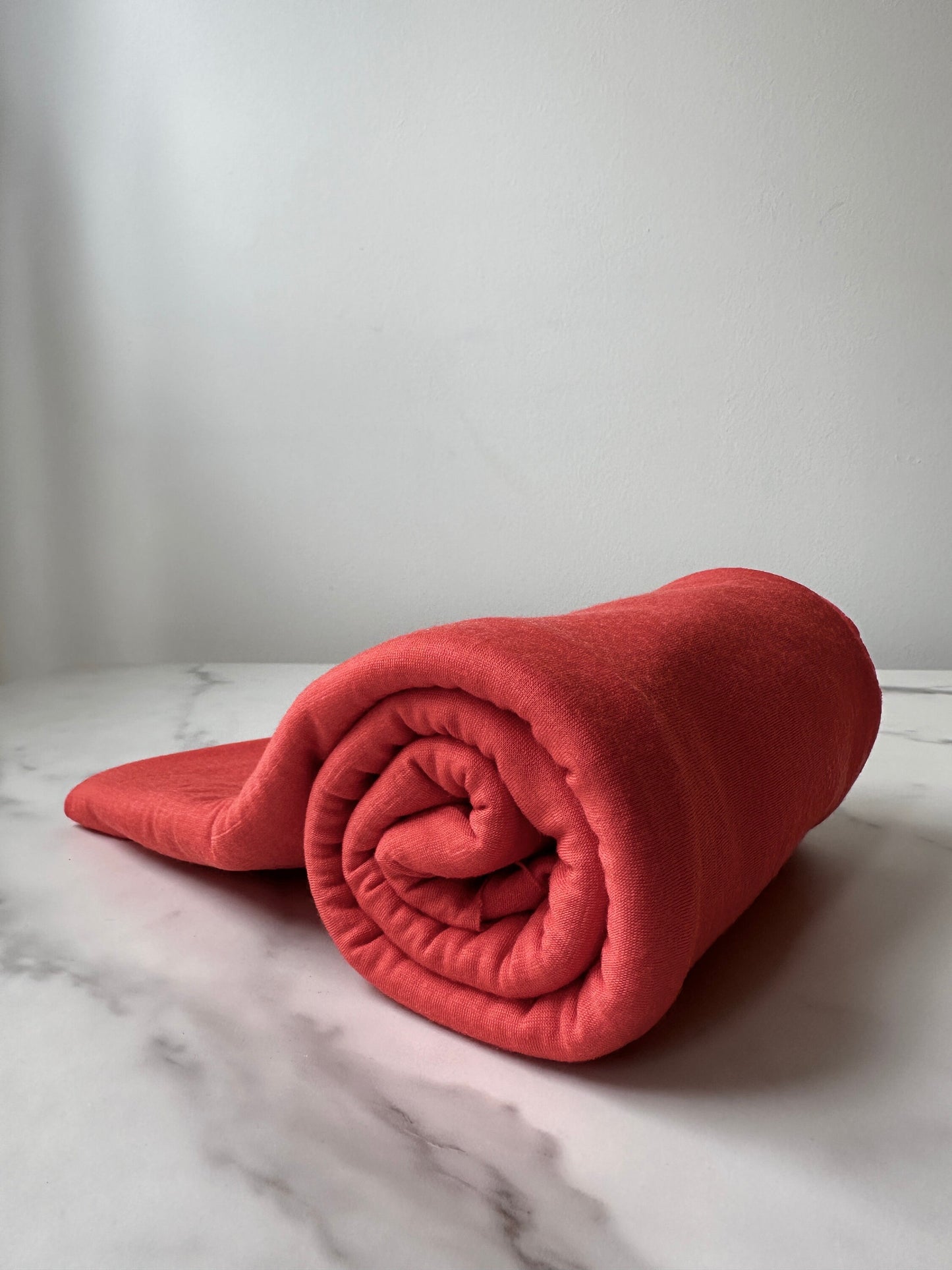 100% Merino Wool Jersey Knit Fabric by the Yard Stretch Sewing Women Everyday Wear- Coral MT082