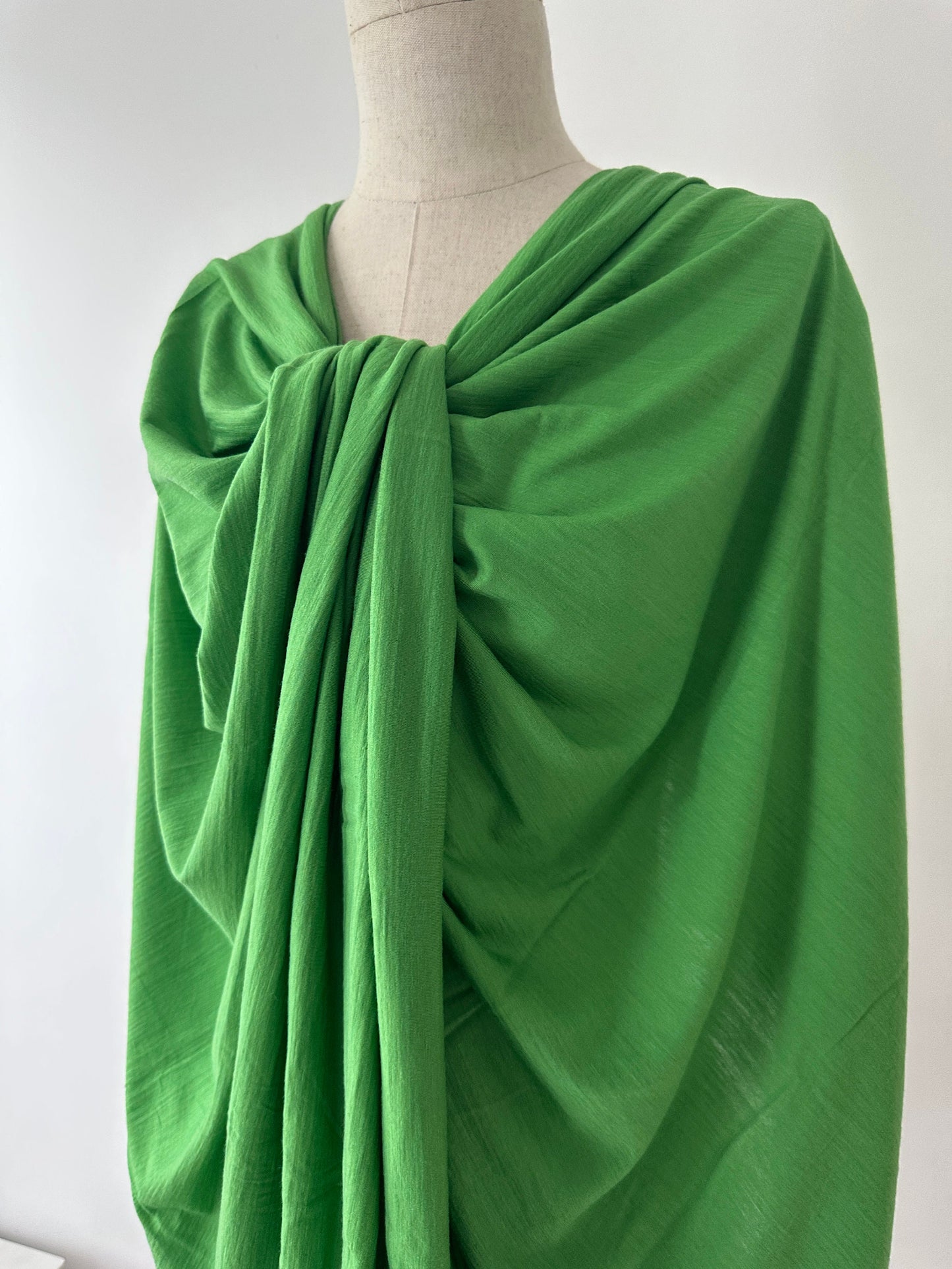 100% Merino Wool Jersey Knit Jersey Fabric by the Yard Stretch Sewing Women Everyday Wear- Coriander Green MT102