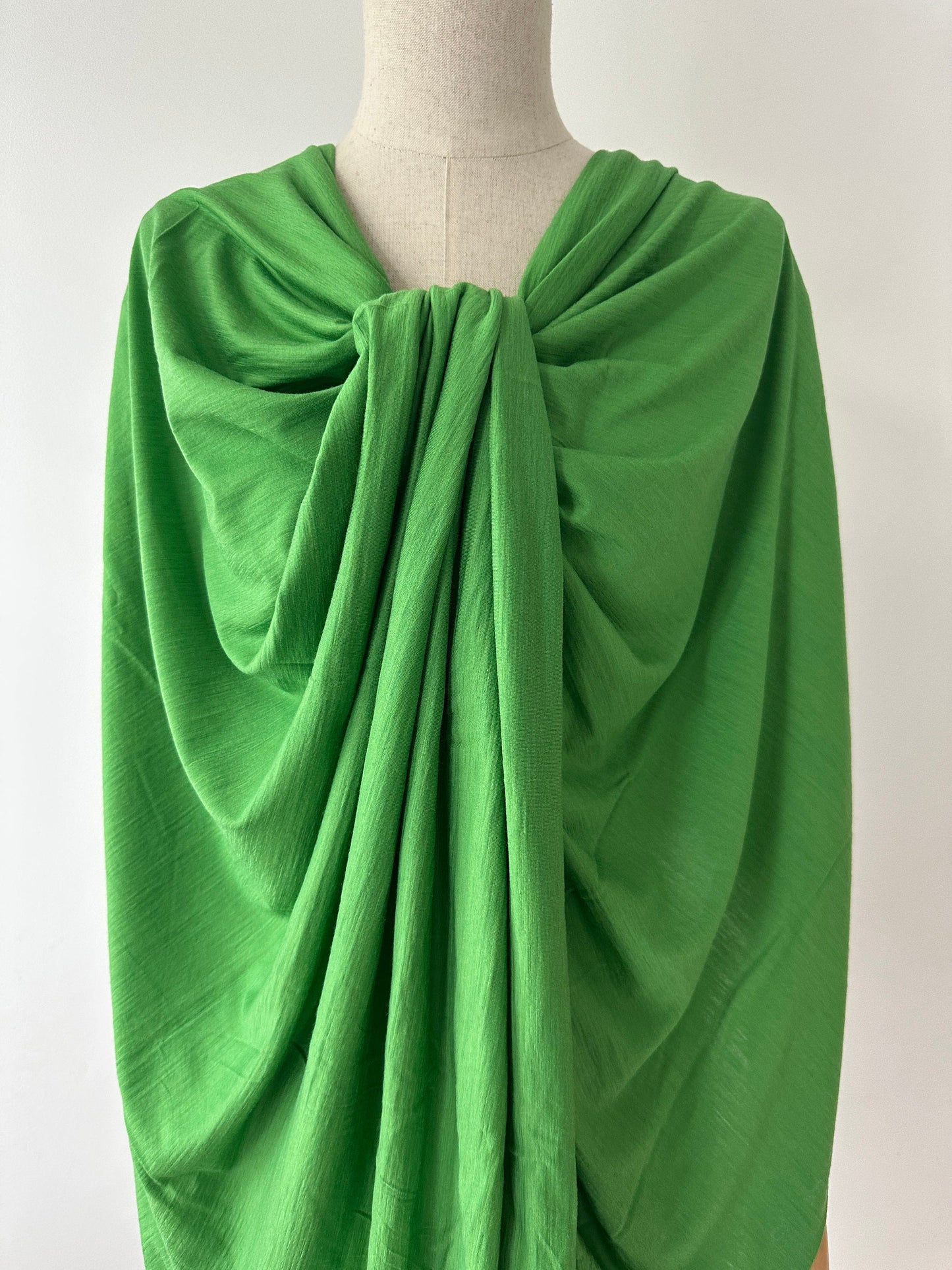 100% Merino Wool Jersey Knit Jersey Fabric by the Yard Stretch Sewing Women Everyday Wear- Coriander Green MT102