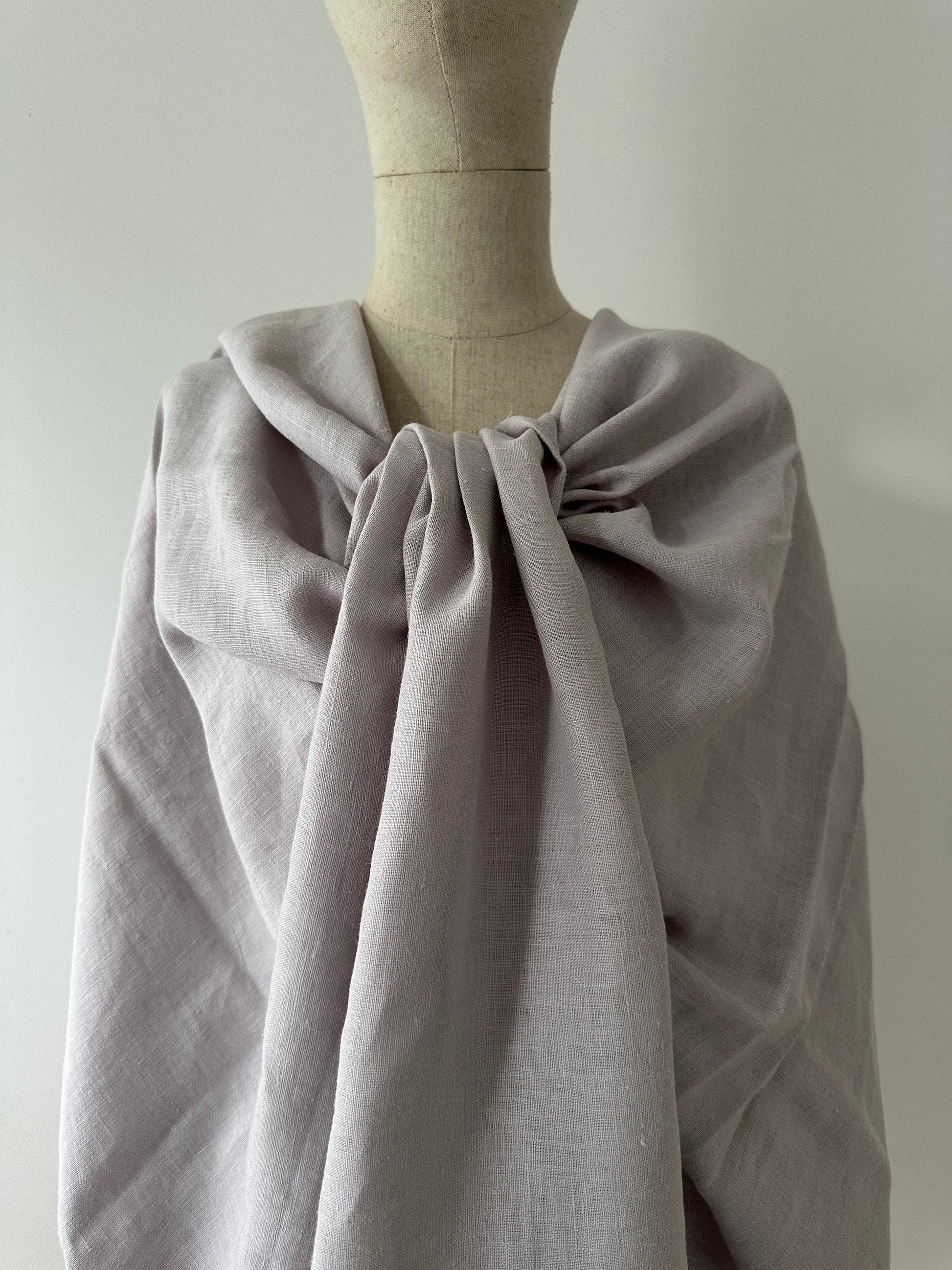 fashion design project in dove gray linen fabric