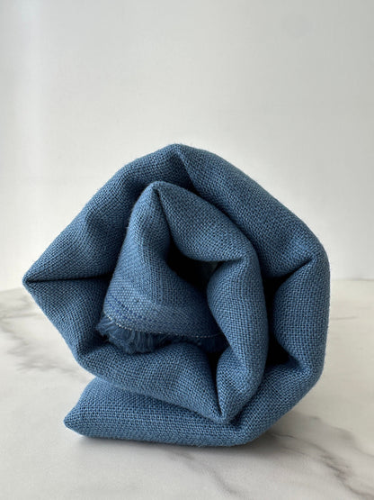 aegean blue european linen fabric soft washed texture coastal
