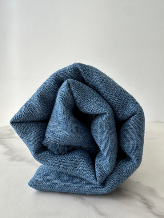 aegean blue european linen fabric soft washed texture coastal
