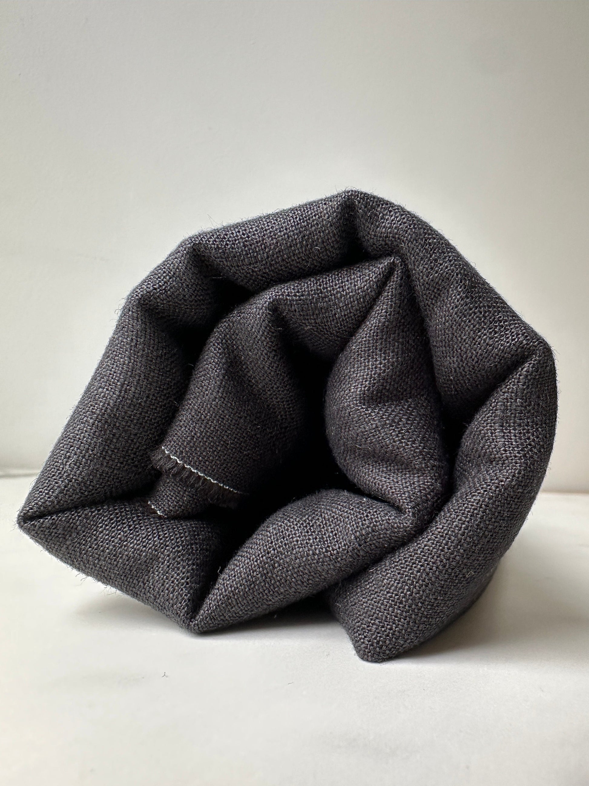 european linen fabric in timelss jet black color