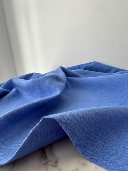 our blue orchid french linen in detail view in natural light