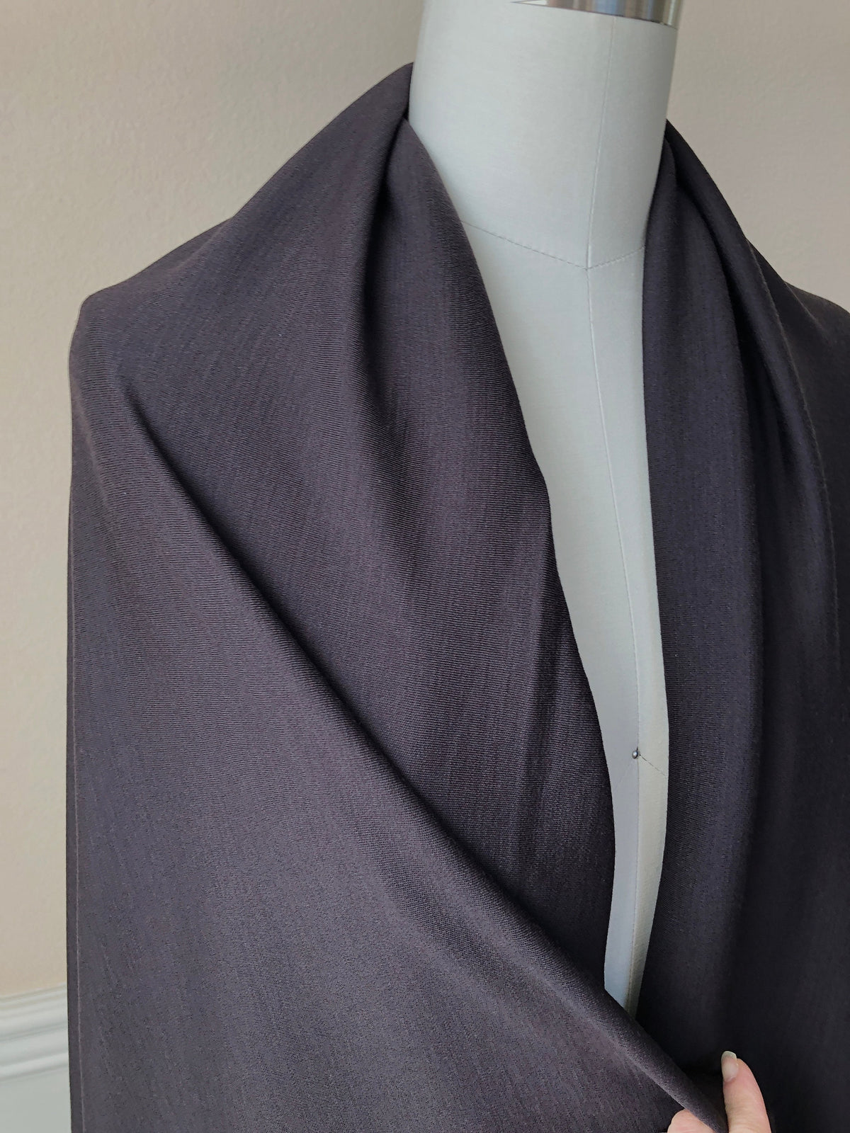 Merino Micro Rib Medium Weight Merino Rib Interlock , 225 gsm - Black Oak (MW022 ...