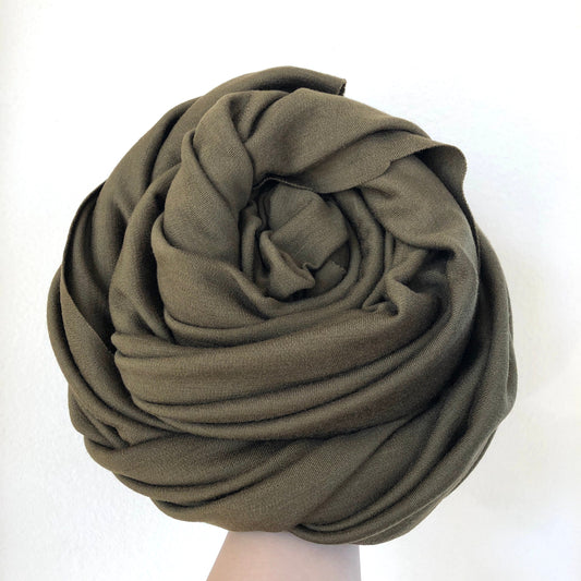 Merino wool fabric in Army bronze color.