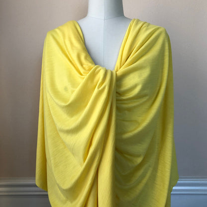 Soft yellow color New Zealand merino wool knit fabric available by the yard.