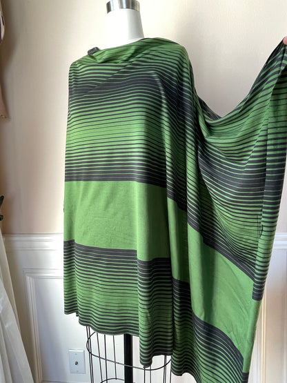 Luxurious merino wool stripe jersey fabric for tops.