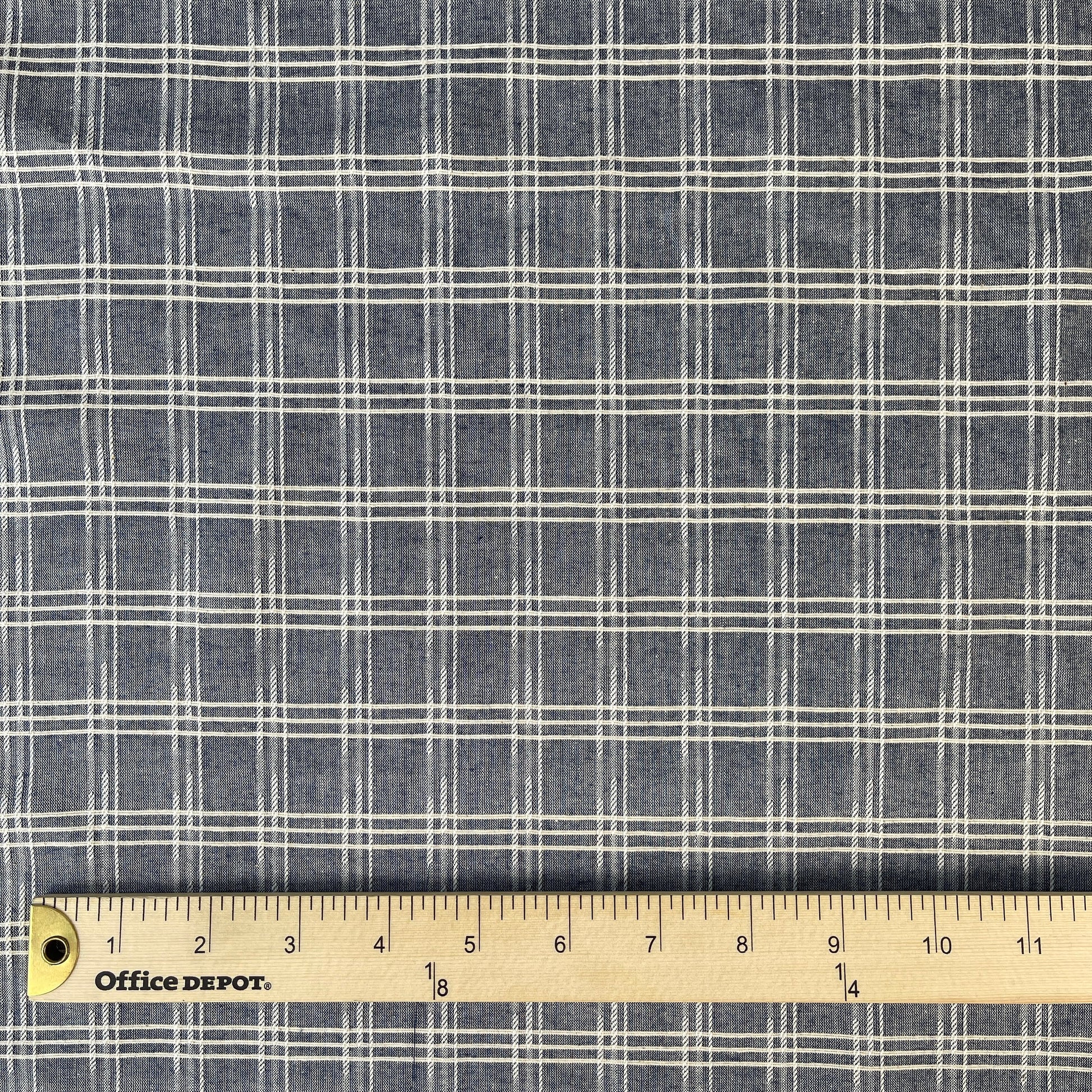 Cotton Jacquard Weave Plaid - Indigo Blue (CN16)