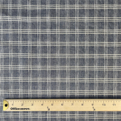 Cotton Jacquard Weave Plaid - Indigo Blue (CN16)