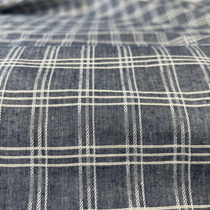 Cotton Jacquard Weave Plaid - Indigo Blue (CN16)