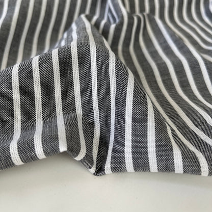 Cotton Poplin Lawn Stripe - Black & White CN20