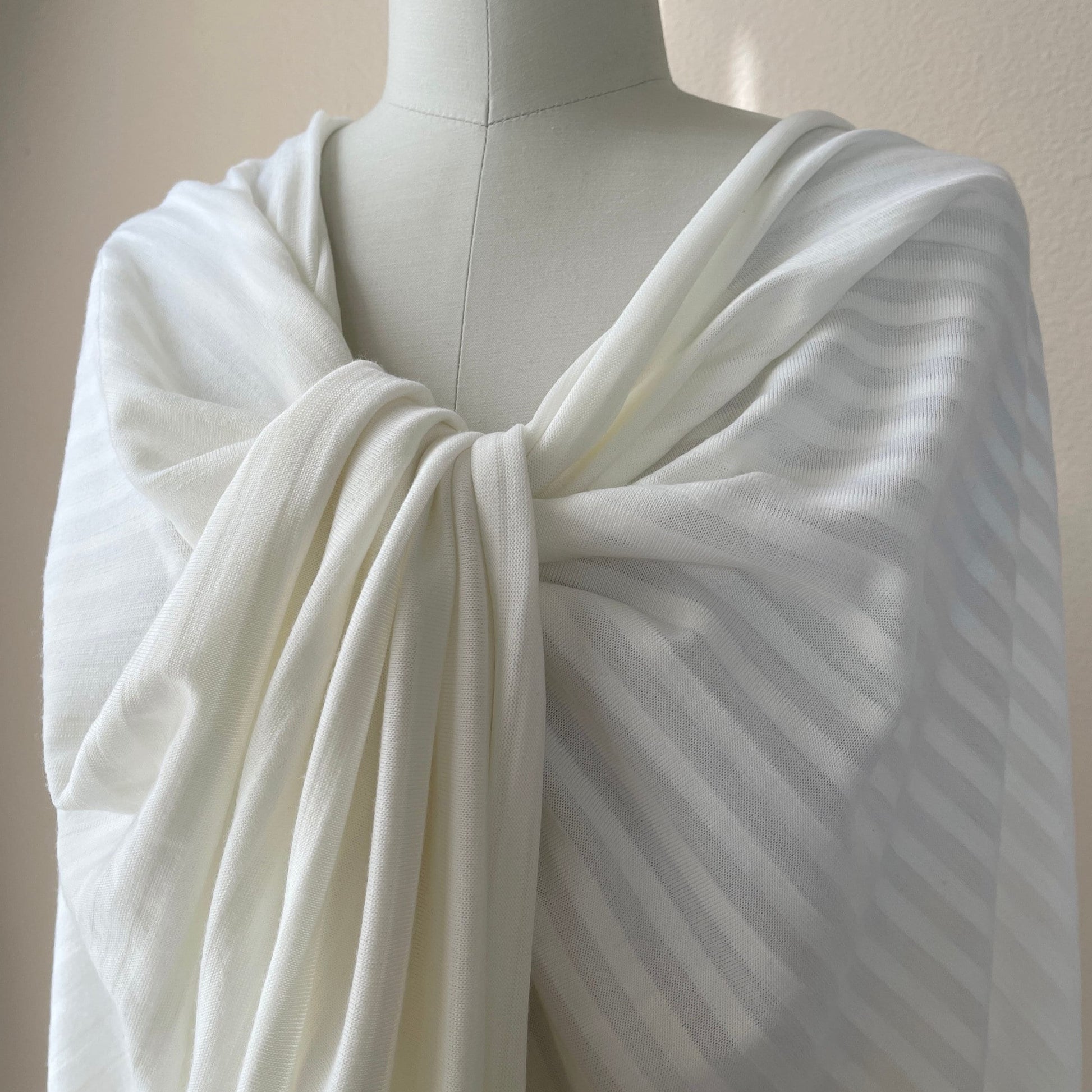 White merino wool stripe blended that is durable.