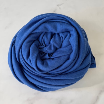 Merino Wool Fabric 240 gsm Wool Fabric By The Yard Stretch Rib Knit Hiking Outdoor Natural Fabric Sewing Clothes -Blue MW045W