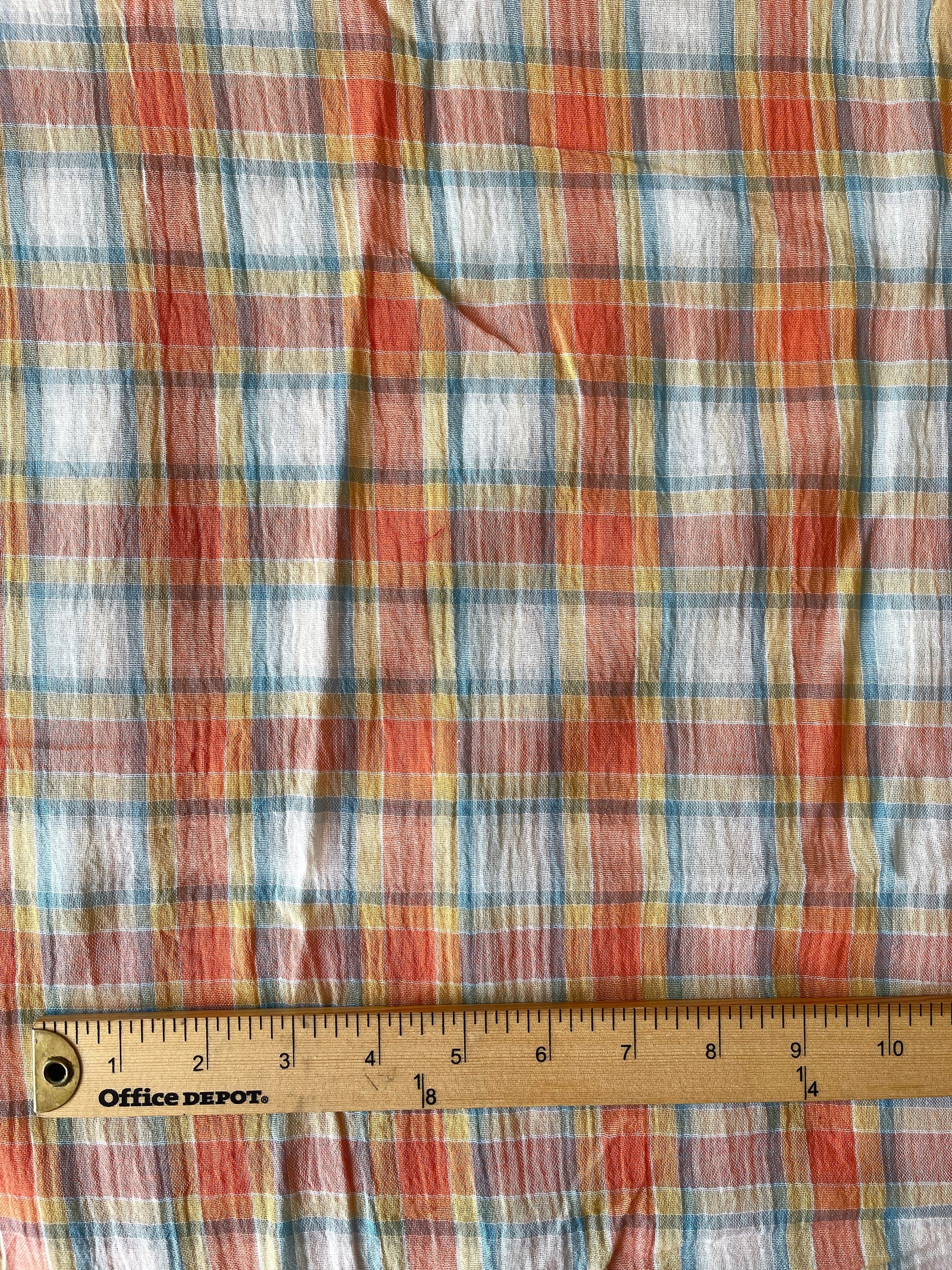 Cotton Plaid Muslin Fabric by The Yard - Blouse Shirt Dress Fabric for Sewing Clothing - Sunshine Plaid CN27