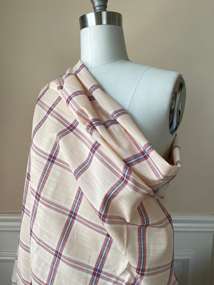 Cotton Plaid Slub - Peach Multicolor (CN28)