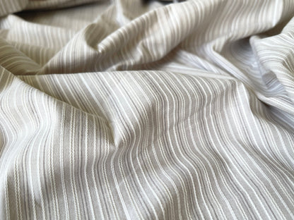 Stretch Poplin Jacquard Stripe Fabric by The Yard Stretch Woven Stripe Shirting for Sewing Top Dress - Sand CN34