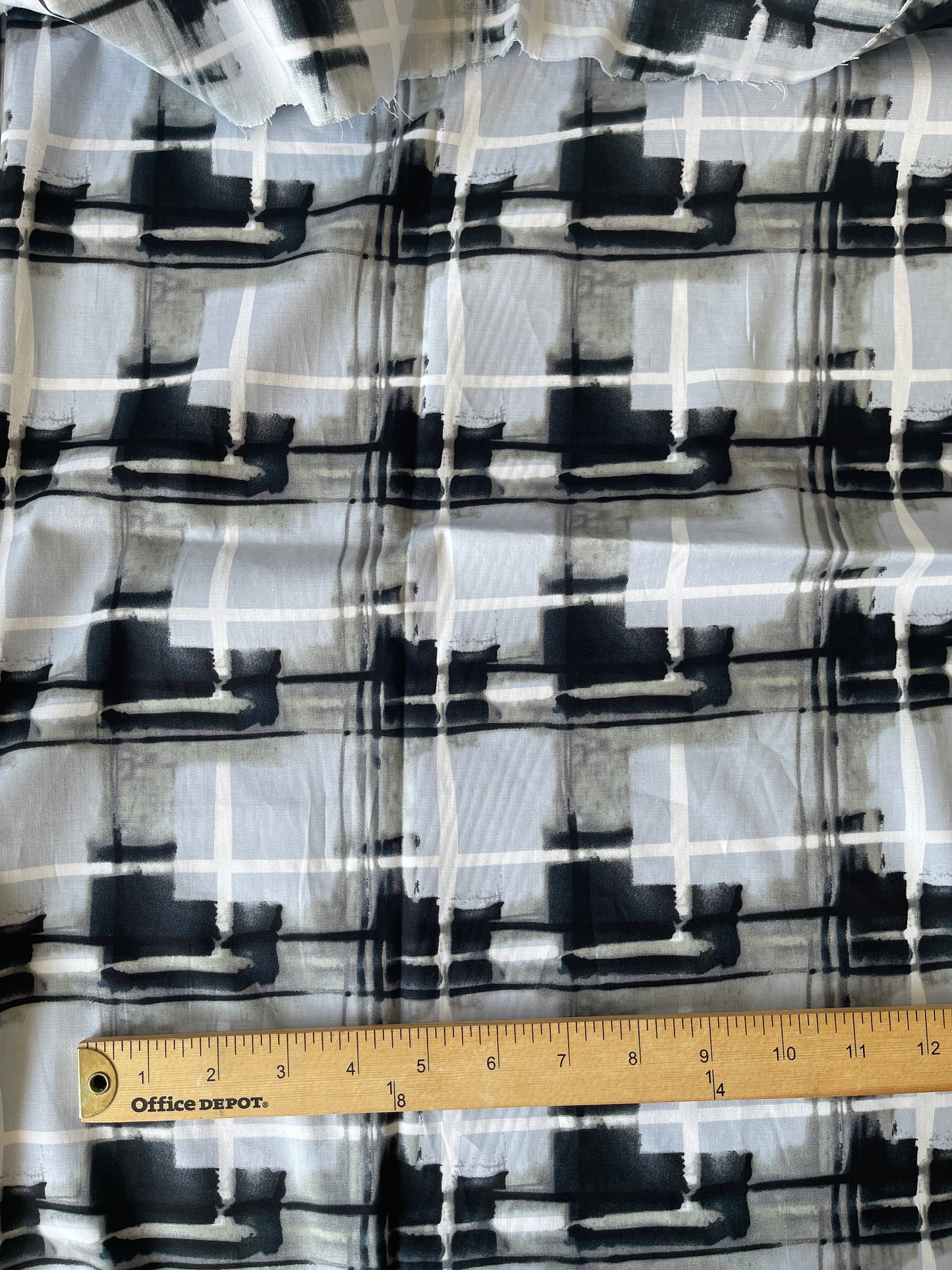 Cotton Stretch Poplin by The Yard Watercolor Plaid Look Shirting Shirt Dress Fabric for Sewing Clothing - CN30