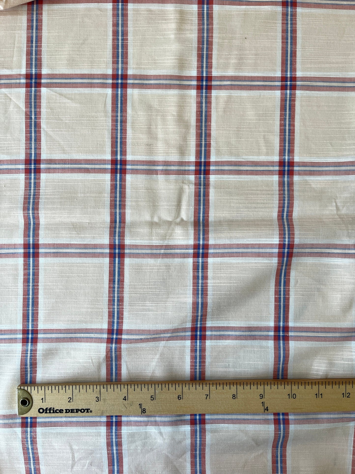 Cotton Plaid Slub - Peach Multicolor (CN28)