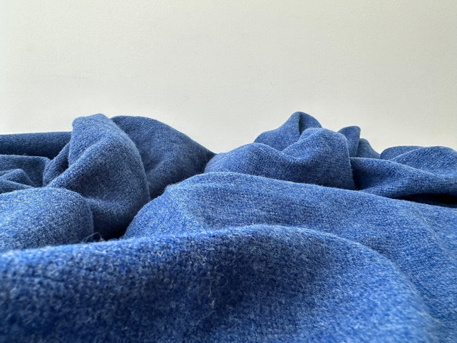 Merino Wool Blend Boucle Knit Fabric 395 gsm For Sewing Outwear Coat or Jacket Project - Heather Blue EZ60