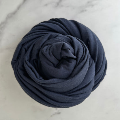 Merino Wool Fabric Knit Fabric by the Yard Soft Stretch Natural Wool Jersey Fabric Sewing Quilting Everyday Wear Midnight Blue MD047