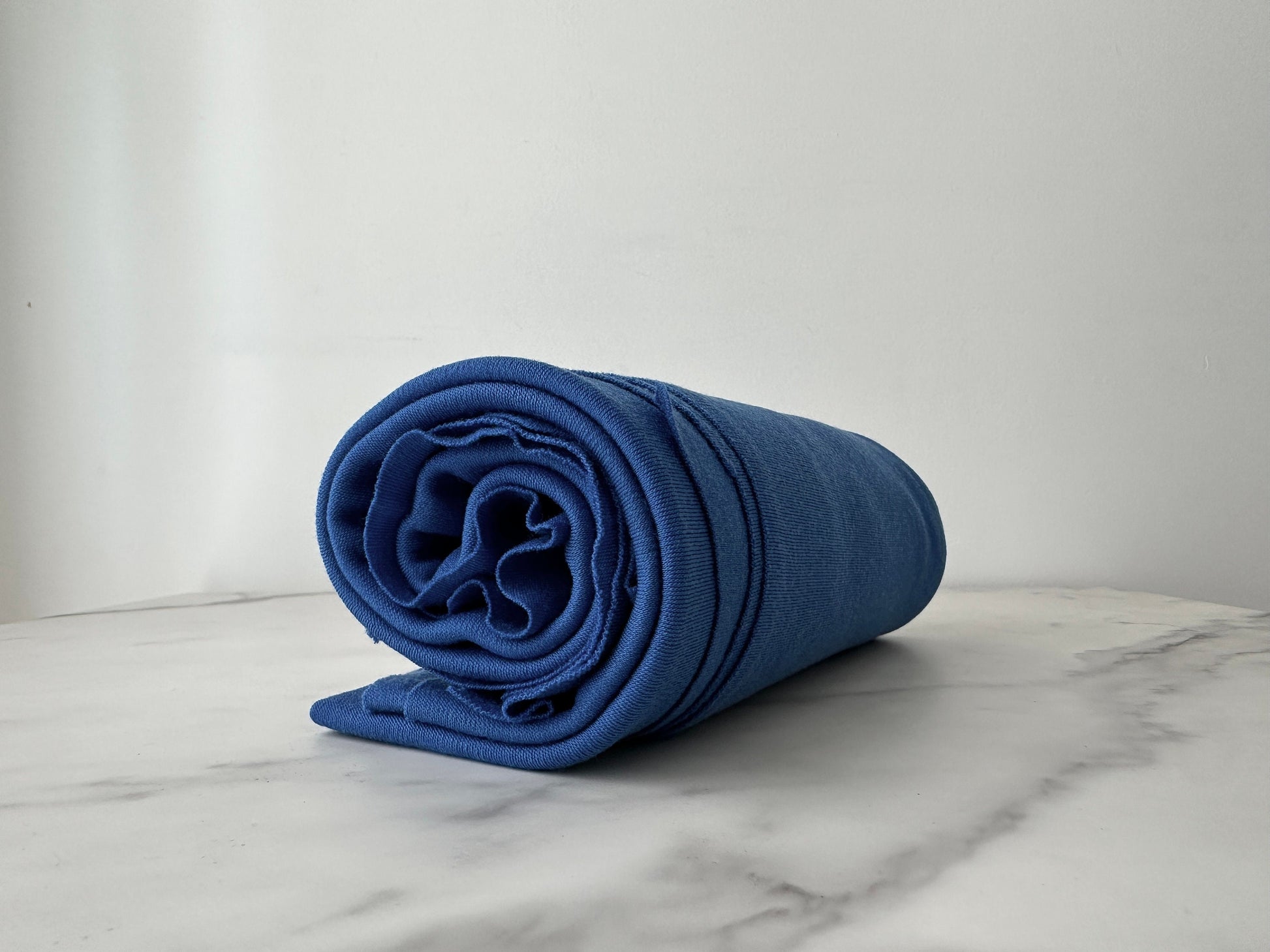 Merino Wool Fabric 225 gsm Wool Knit Fabric By The Yard Stretch Rib Knit 100% Merino Wool Natural Fabric Quilting Sewing- Lake Blue MW051