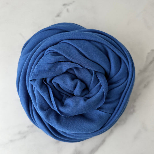 Merino Wool Fabric 225 gsm Wool Knit Fabric By The Yard Stretch Rib Knit 100% Merino Wool Natural Fabric Quilting Sewing- Lake Blue MW051