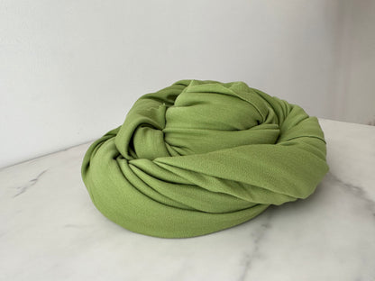 Merino Wool Fabric 225 gsm Wool Knit Fabric By The Yard Stretch Rib Knit 100% Merino Wool Natural Fabric Sewing- Avocado Green MW054