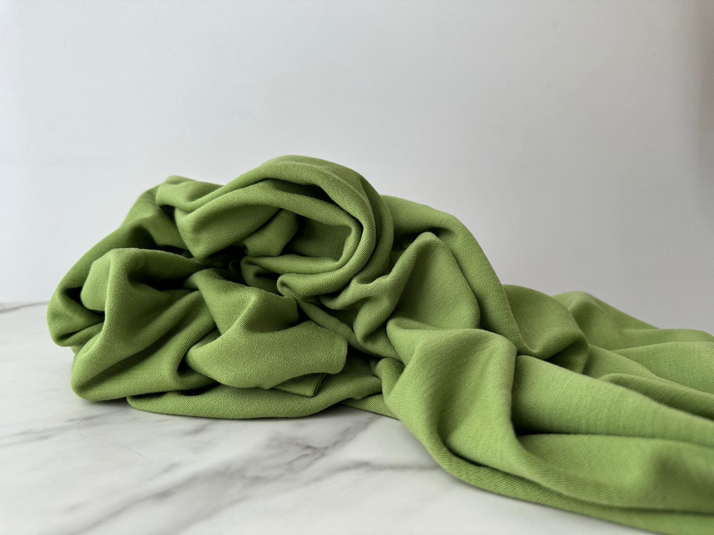 Merino Wool Fabric 225 gsm Wool Knit Fabric By The Yard Stretch Rib Knit 100% Merino Wool Natural Fabric Sewing- Avocado Green MW054