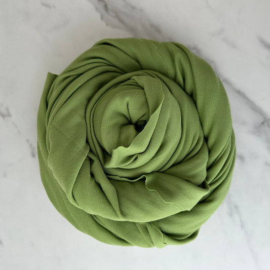 Merino Wool Fabric 225 gsm Wool Knit Fabric By The Yard Stretch Rib Knit 100% Merino Wool Natural Fabric Sewing- Avocado Green MW054