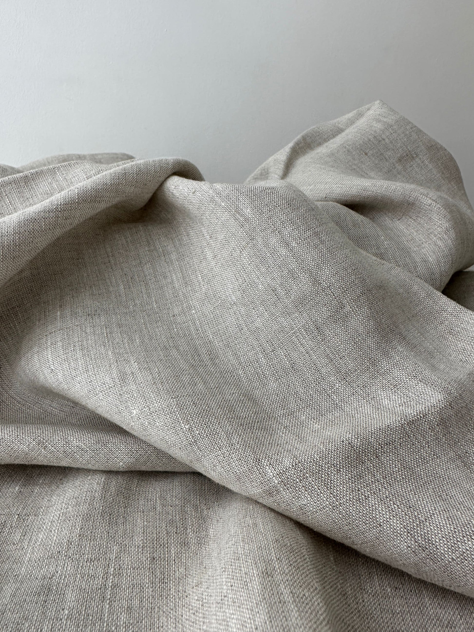 Linen Fabric by The Yard. Certified European Flax & OEKO-Tex 100. Mid weight Softened Woven Linen from U.S.A. Seller- White Pepper LN-WPP