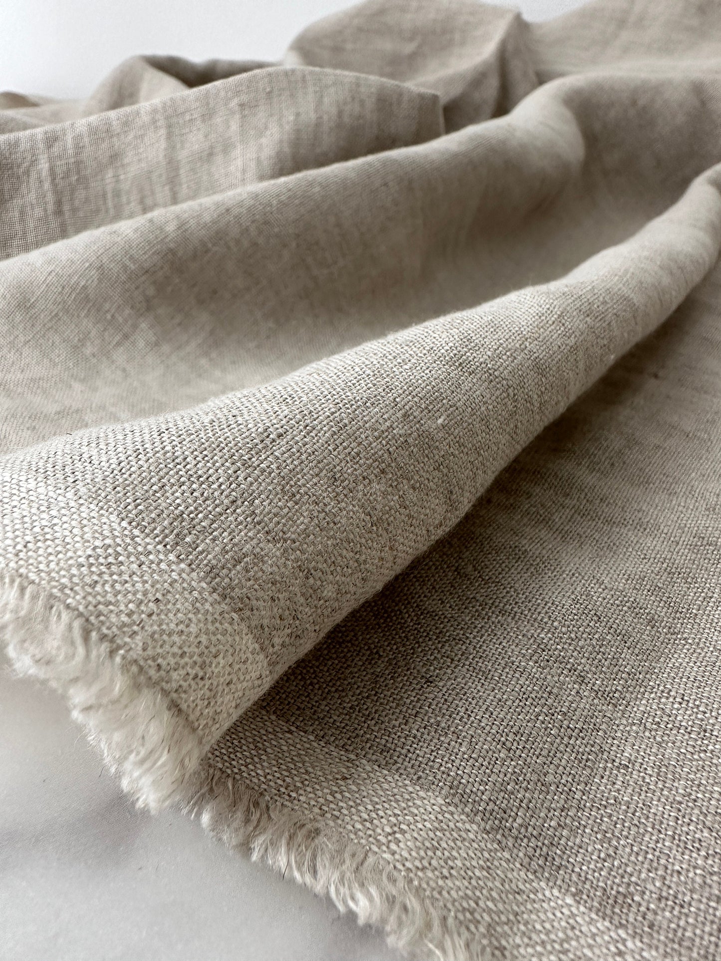 Linen Fabric by The Yard. Certified European Flax & OEKO-Tex 100. Mid weight Softened Woven Linen from U.S.A. Seller- Flax (Natural) LN-FLA