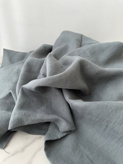 Linen Fabric by The Yard. Certified European Flax & OEKO-Tex 100. Mid weight Softened Woven Linen from U.S.A. Seller -Pebble LN-PEB