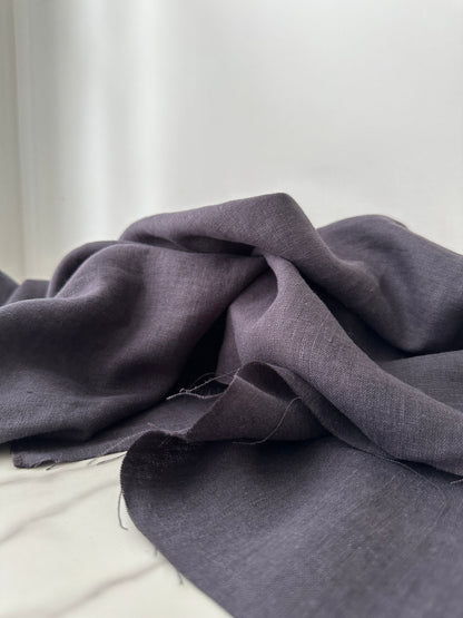 Linen Fabric by The Yard. Certified European Flax & OEKO-Tex 100. Mid weight Softened Woven Linen from U.S.A. Seller- Charcoal LN-CHA