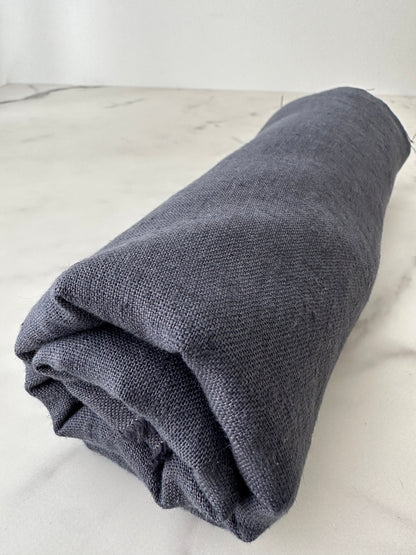 Linen Fabric by The Yard. Certified European Flax & OEKO-Tex 100. Mid weight Softened Woven Linen from U.S.A. Seller- Smoke Gray LN-SMO