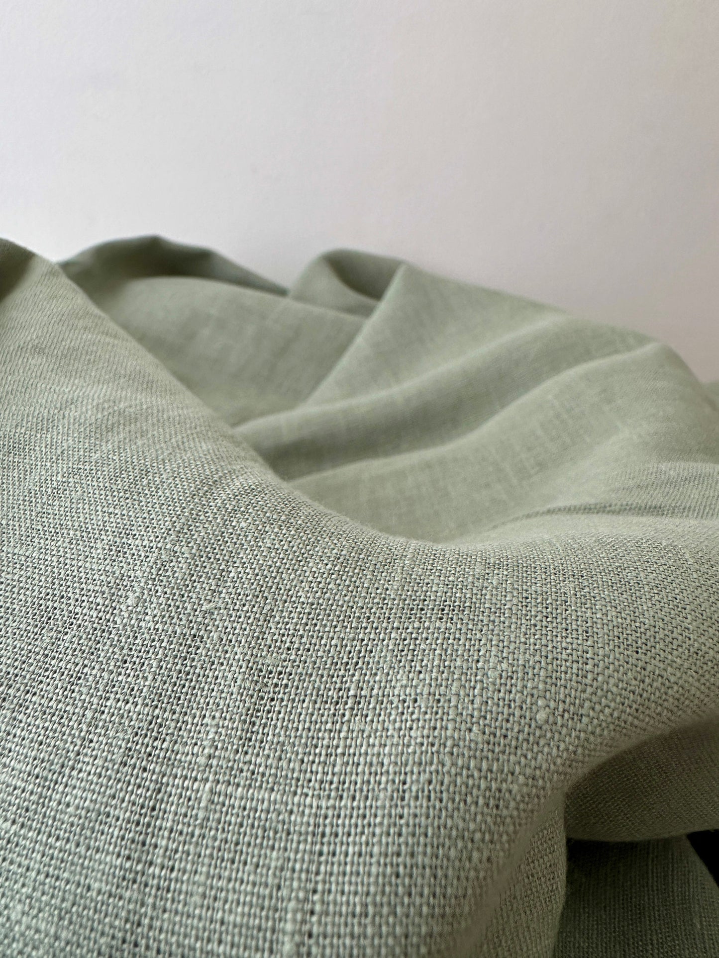 Linen Fabric by The Yard. Certified European Flax & OEKO-Tex 100. Mid weight Softened Woven Linen from U.S.A. Seller- Pistachio LN-PIS