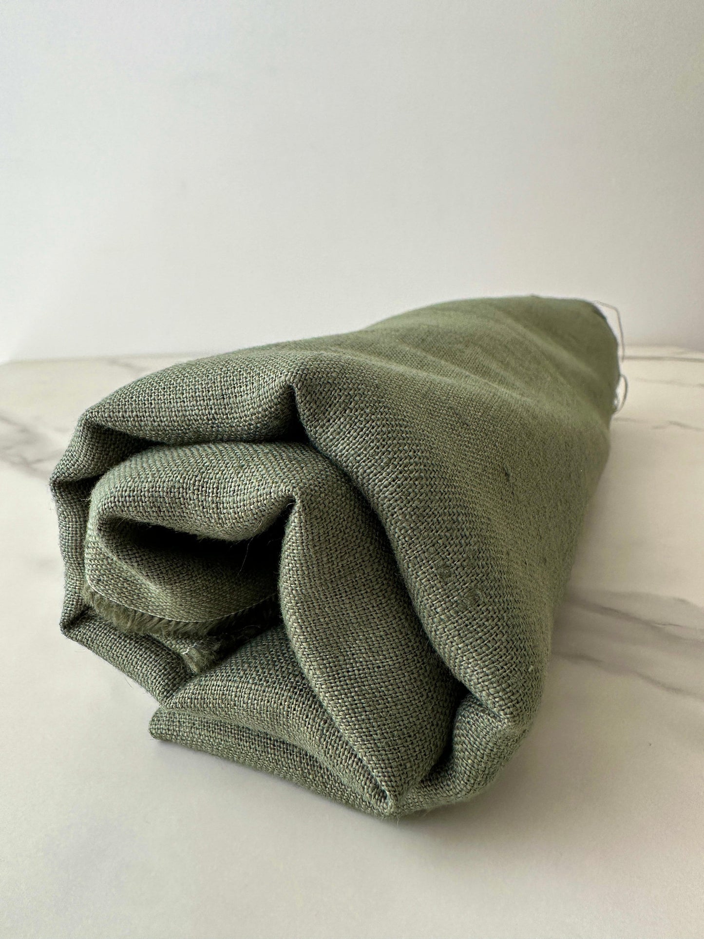 Linen Fabric by The Yard. Certified European Flax & OEKO-Tex 100. Mid weight Softened Woven Linen from U.S.A. Seller- Hunter Green LN-HUN