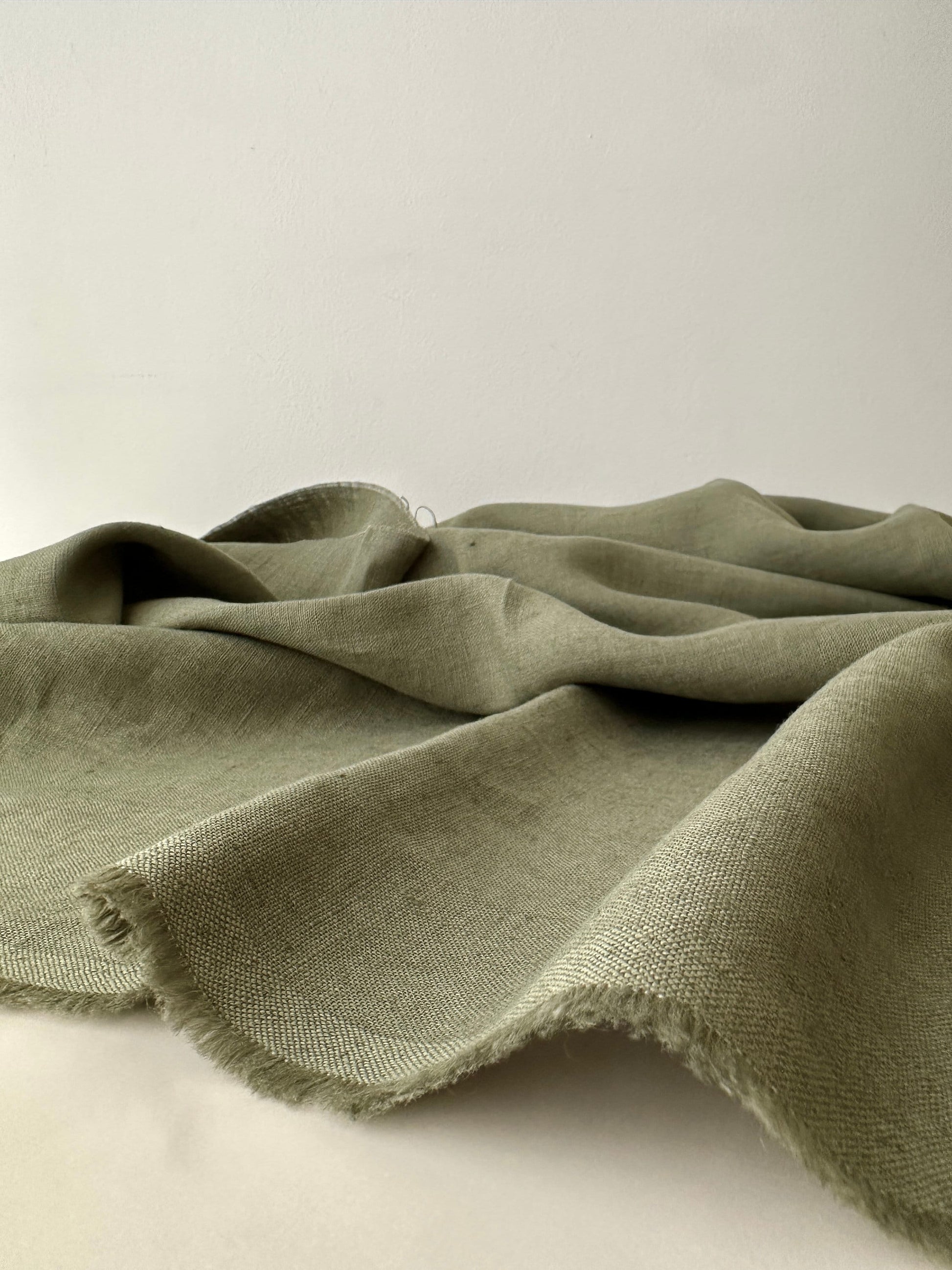 Linen Fabric by The Yard. Certified European Flax & OEKO-Tex 100. Mid weight Softened Woven Linen from U.S.A. Seller- Hunter Green LN-HUN