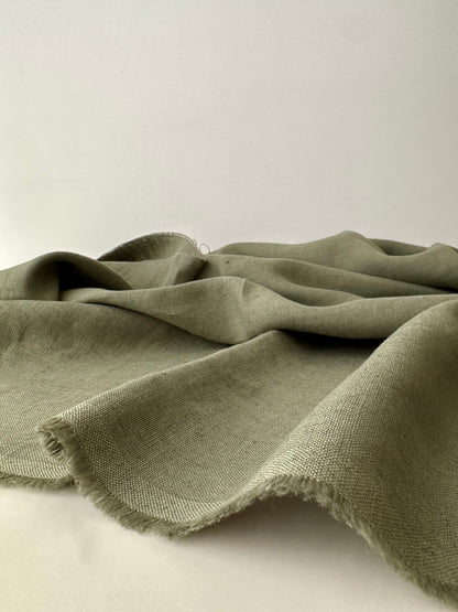 Linen Fabric by The Yard. Certified European Flax & OEKO-Tex 100. Mid weight Softened Woven Linen from U.S.A. Seller- Hunter Green LN-HUN