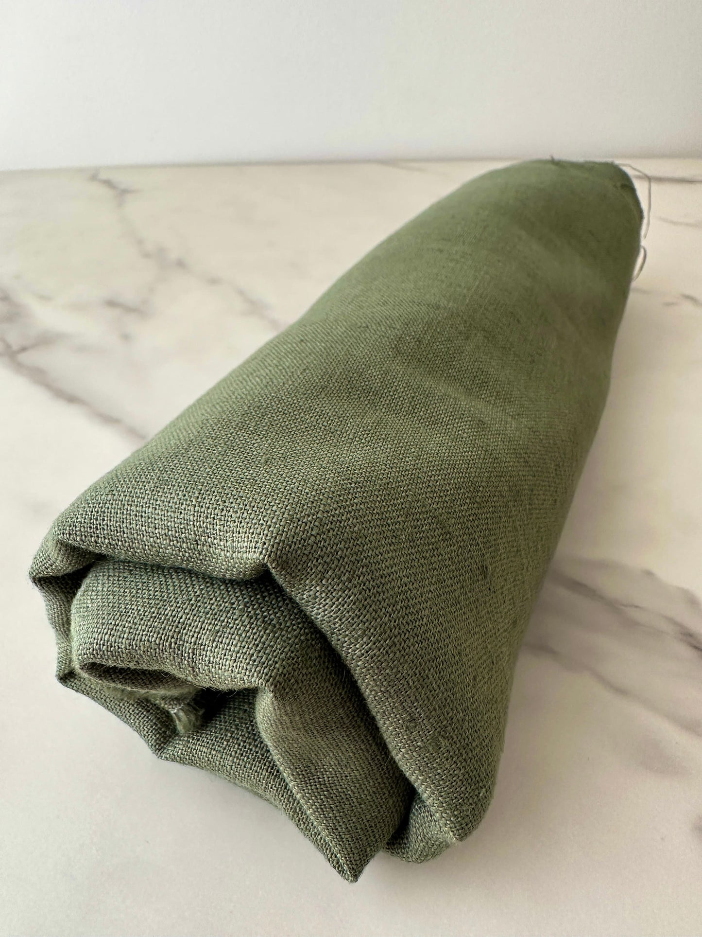 Linen Fabric by The Yard. Certified European Flax & OEKO-Tex 100. Mid weight Softened Woven Linen from U.S.A. Seller- Hunter Green LN-HUN