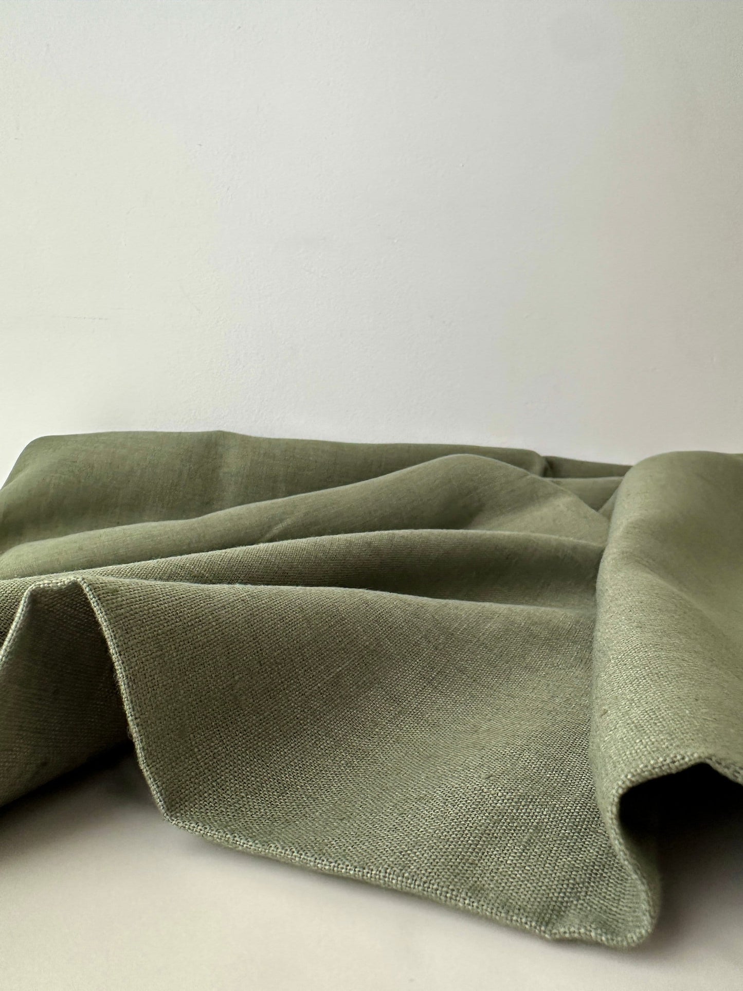 Linen Fabric by The Yard. Certified European Flax & OEKO-Tex 100. Mid weight Softened Woven Linen from U.S.A. Seller- Hunter Green LN-HUN