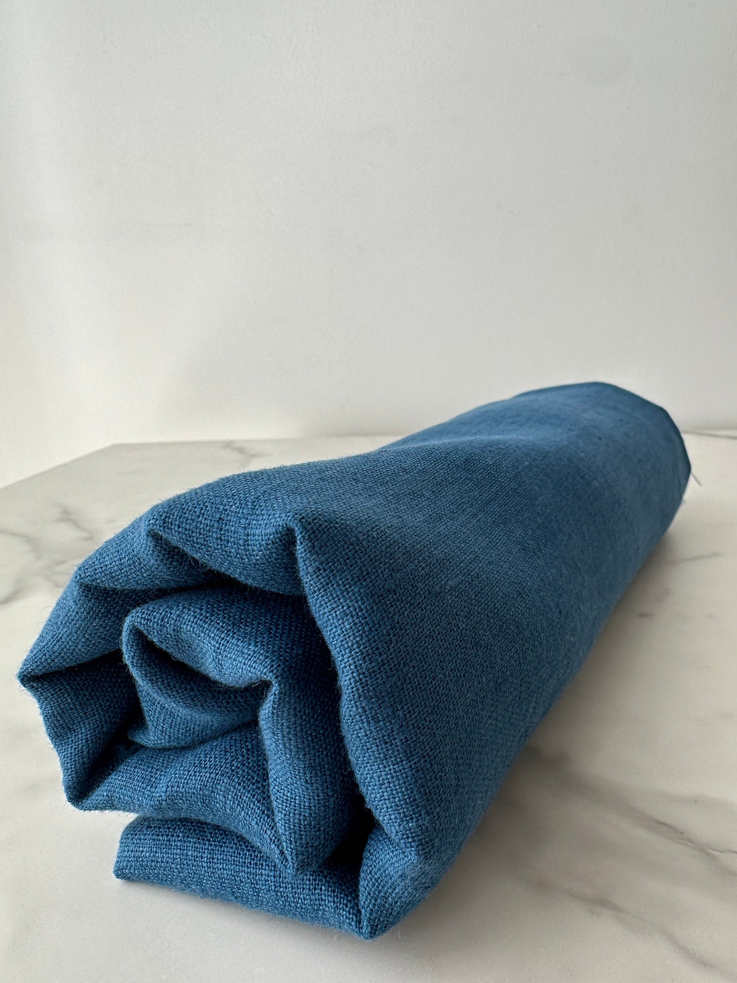 Linen Fabric by The Yard. Certified European Flax & OEKO-Tex 100. Mid weight Softened Woven Linen from U.S.A. Seller- Peacock Blue LN-PCK