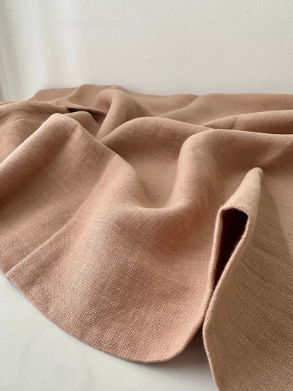 Linen Fabric by The Yard. Certified European Flax & OEKO-Tex 100. Mid weight Softened Woven Linen from U.S.A. Seller- Sand LN-SAN