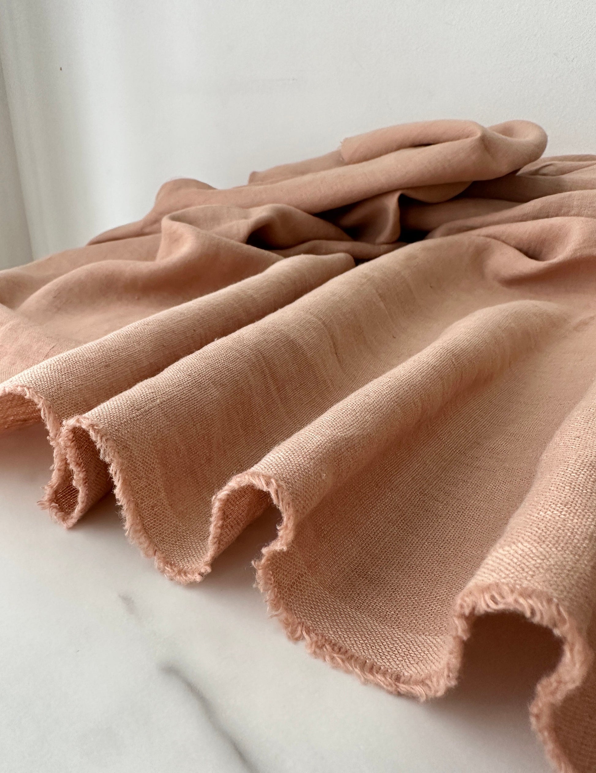 Linen Fabric by The Yard. Certified European Flax & OEKO-Tex 100. Mid weight Softened Woven Linen from U.S.A. Seller- Sand LN-SAN