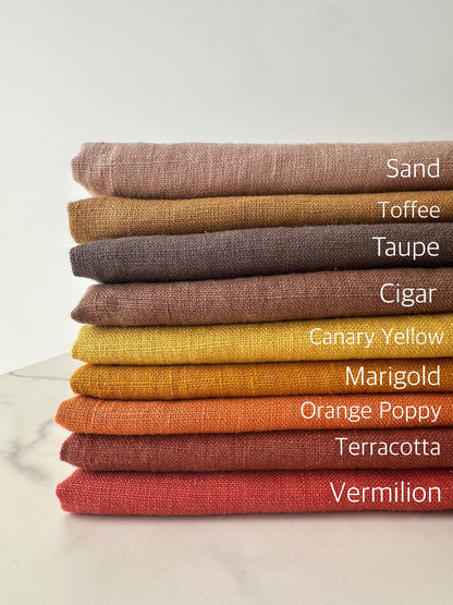 Linen Fabric by The Yard. Certified European Flax & OEKO-Tex 100. Mid weight Softened Woven Linen from U.S.A. Seller- Toffee LN-TOF