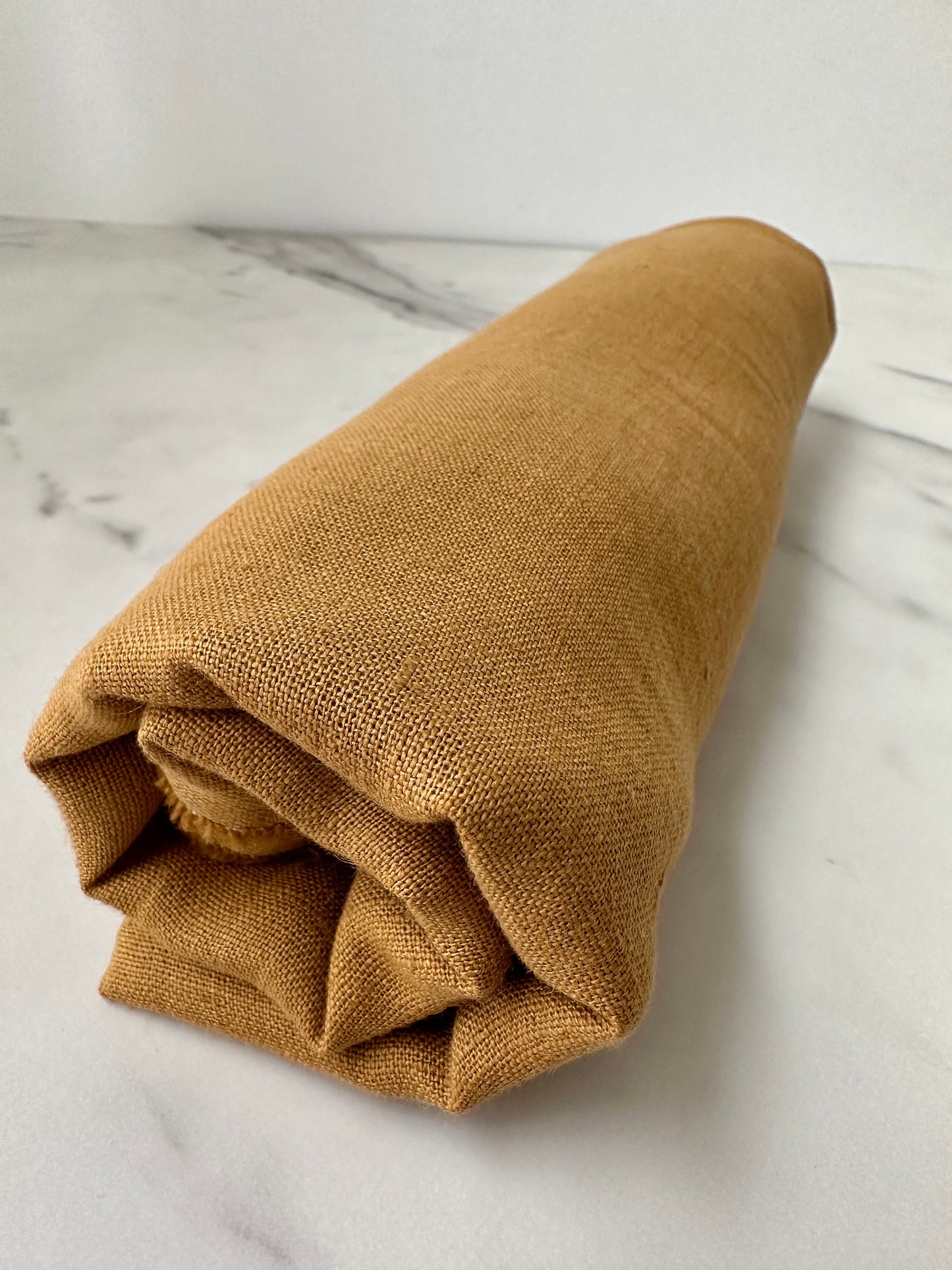 Linen Fabric by The Yard. Certified European Flax & OEKO-Tex 100. Mid weight Softened Woven Linen from U.S.A. Seller- Toffee LN-TOF