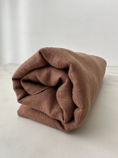 Linen Fabric by The Yard. Certified European Flax & OEKO-Tex 100. Mid weight Softened Woven Linen from U.S.A. Seller- Cigar LN-CIG