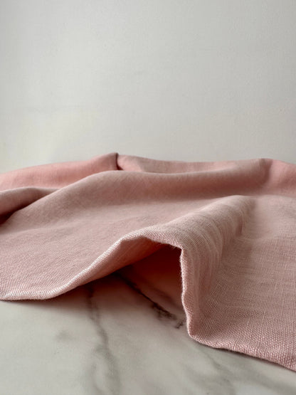 Linen Fabric by The Yard. Certified European Flax & OEKO-Tex 100. Mid weight Softened Woven Linen from U.S.A. Seller- Blush Pink LN-BLP