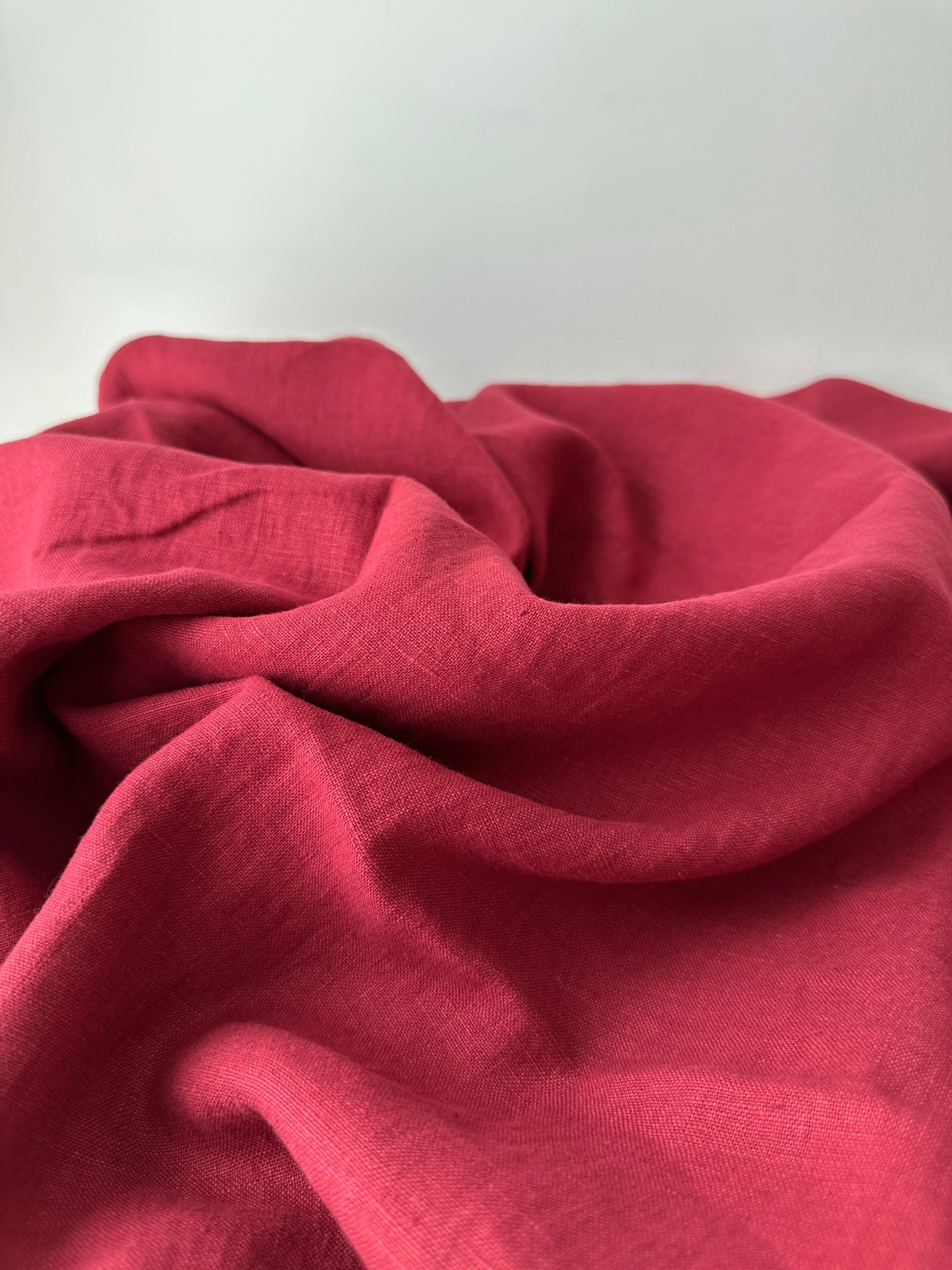 Linen Fabric by The Yard. Certified European Flax & OEKO-Tex 100. Mid weight Softened Woven Linen from U.S.A. Seller-Red Garnet LN-RGN